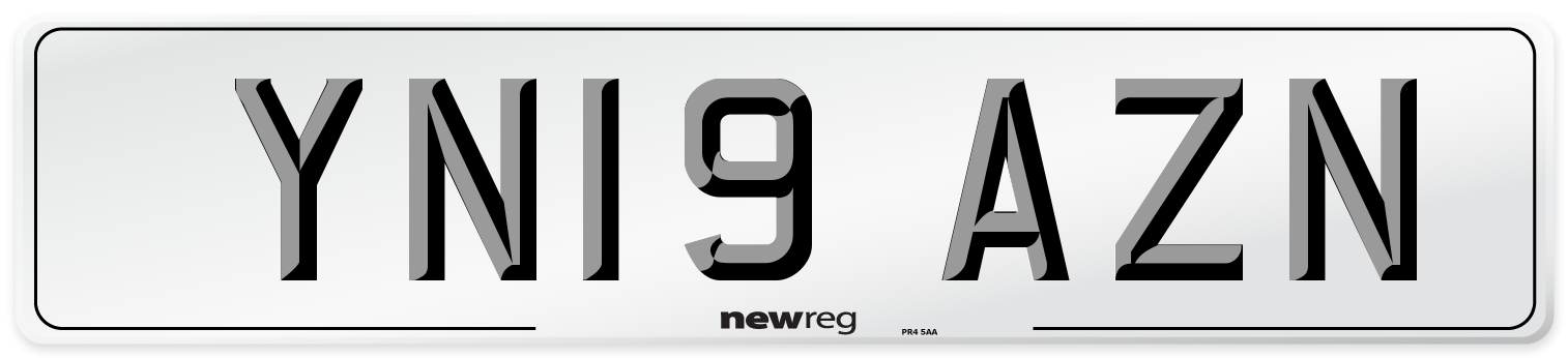 YN19 AZN Number Plate from New Reg